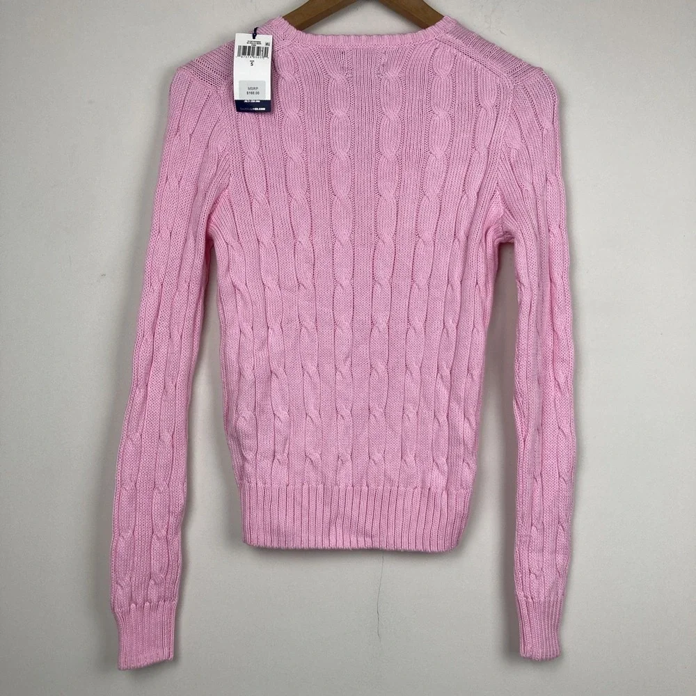 Polo Ralph Lauren V Neck Sweater Cotton Women's Small Pink NWT - Picture 9 of 9